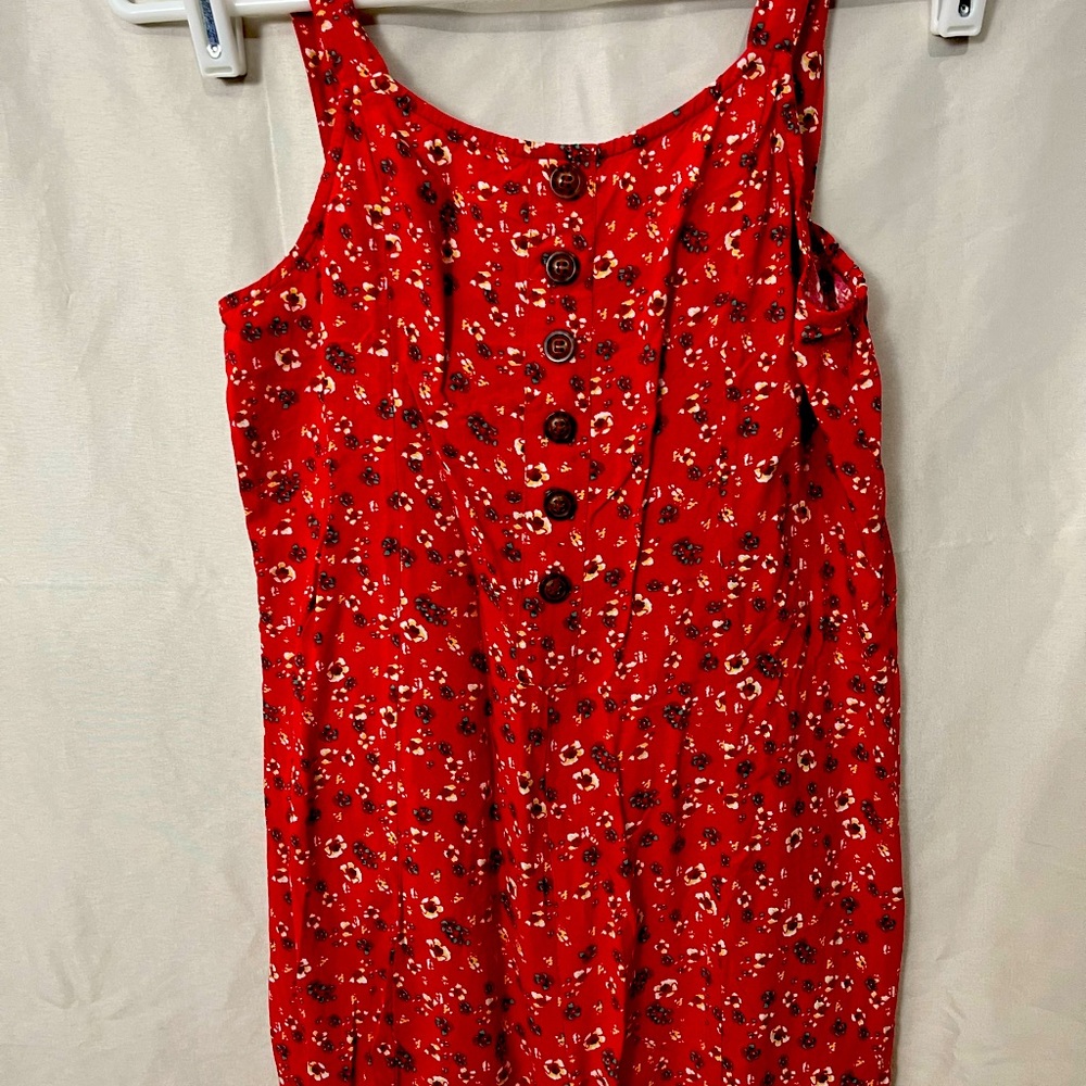 Red floral youth XL romper from Tillys